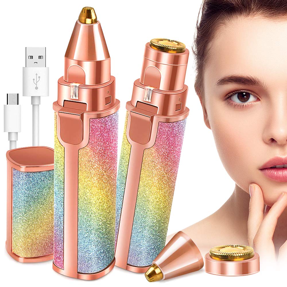 2 In 1 Rechargeable Flawless Eyebrow Hair Remover & Facial Hair Trimmer