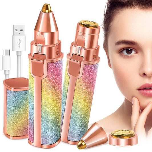 2 In 1 Rechargeable Flawless Eyebrow Hair Remover & Facial Hair Trimmer