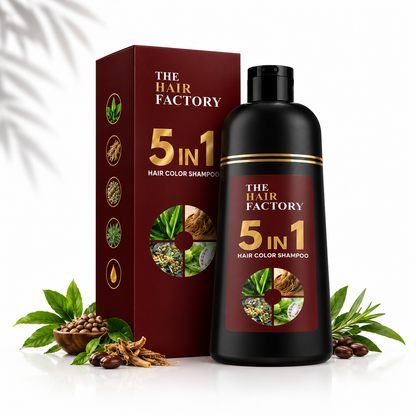 5 IN 1 HAIR COLOR SHAMPOO WITH KERATIN, OLIVE OIL & VITAMIN E