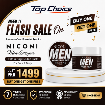 NICONI MEN & WOMEN ENZYME DE-TAN PACK FOR FACE & BODY