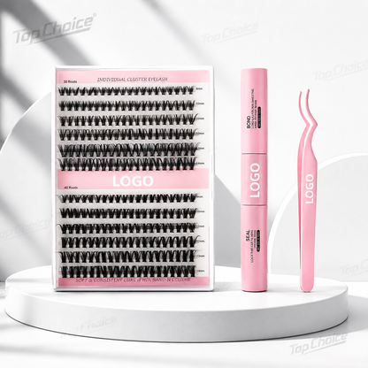 30D Faux Mink Cluster Lash Kit – C Curl (8–12mm)