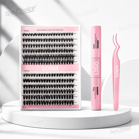 30D Faux Mink Cluster Lash Kit – C Curl (8–12mm)