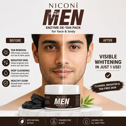 NICONI MEN & WOMEN ENZYME DE-TAN PACK FOR FACE & BODY